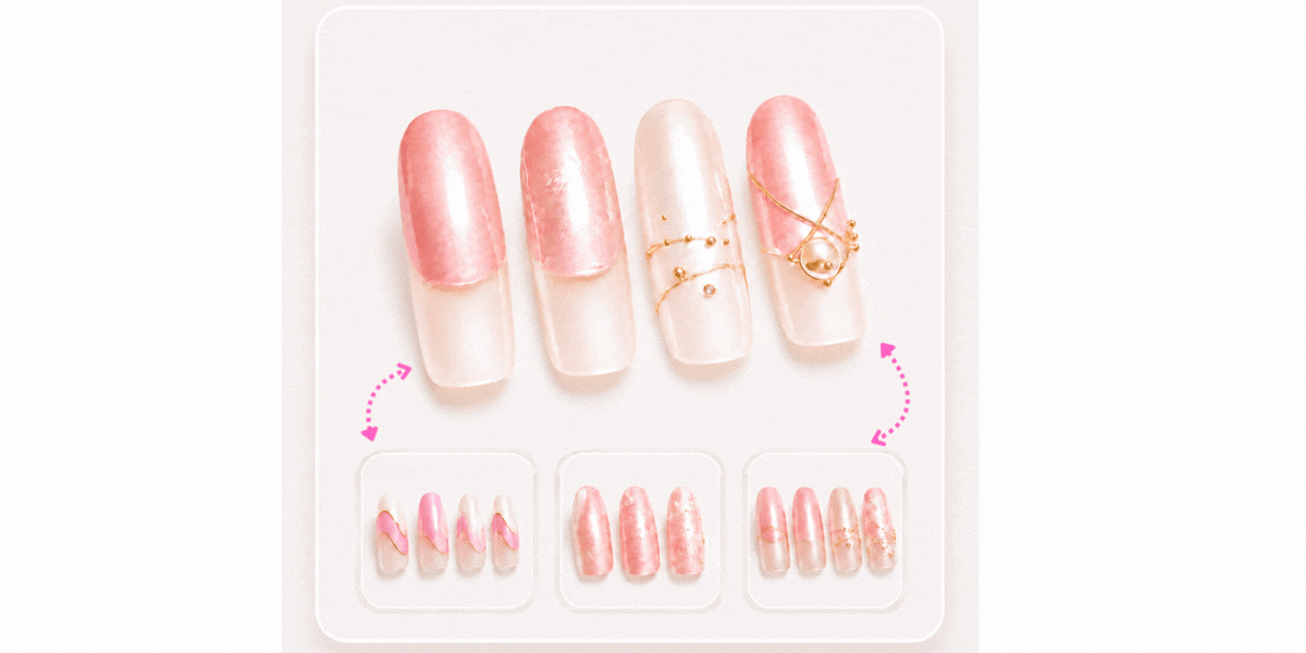 Pink ombre nail design